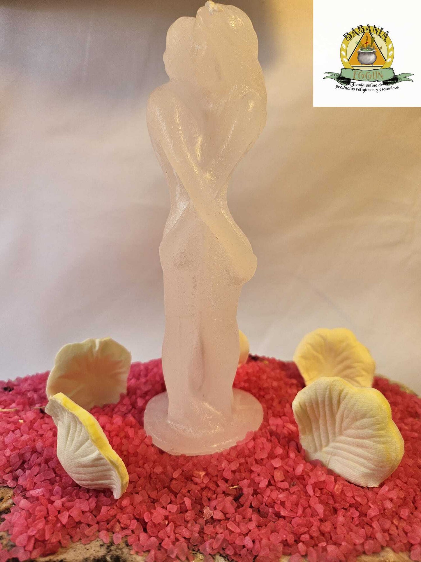 VELA ENTRELAZADA BLANCA 30cm