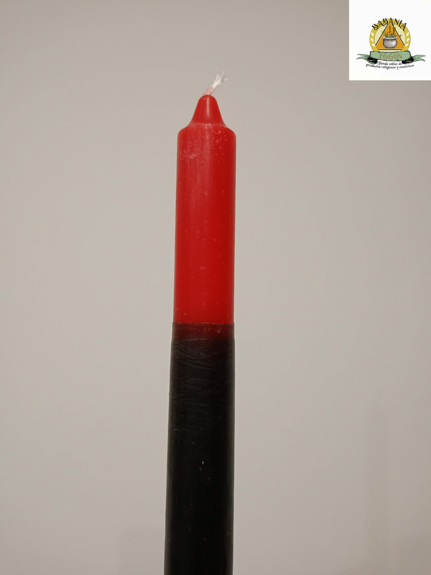 VELA BUJIA ROJA Y NEGRO 18CM eleggua