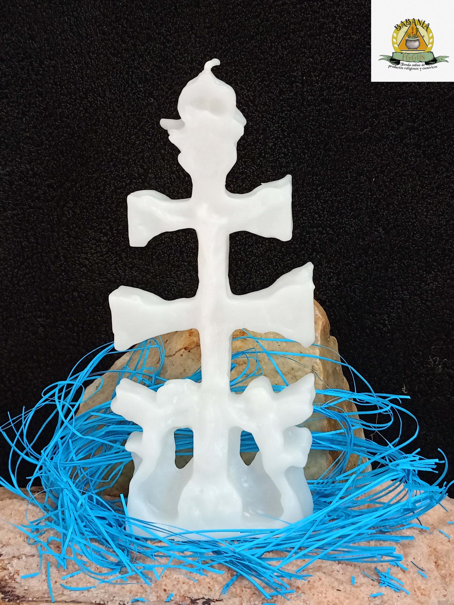 VELA CRUZ DE CARAVACA 17CM BLANCA
