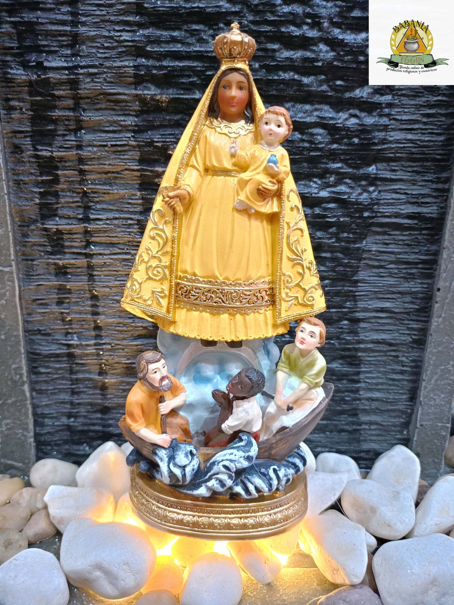 ESTATUA CARIDAD DEL COBRE AMARILLA 13 CM
