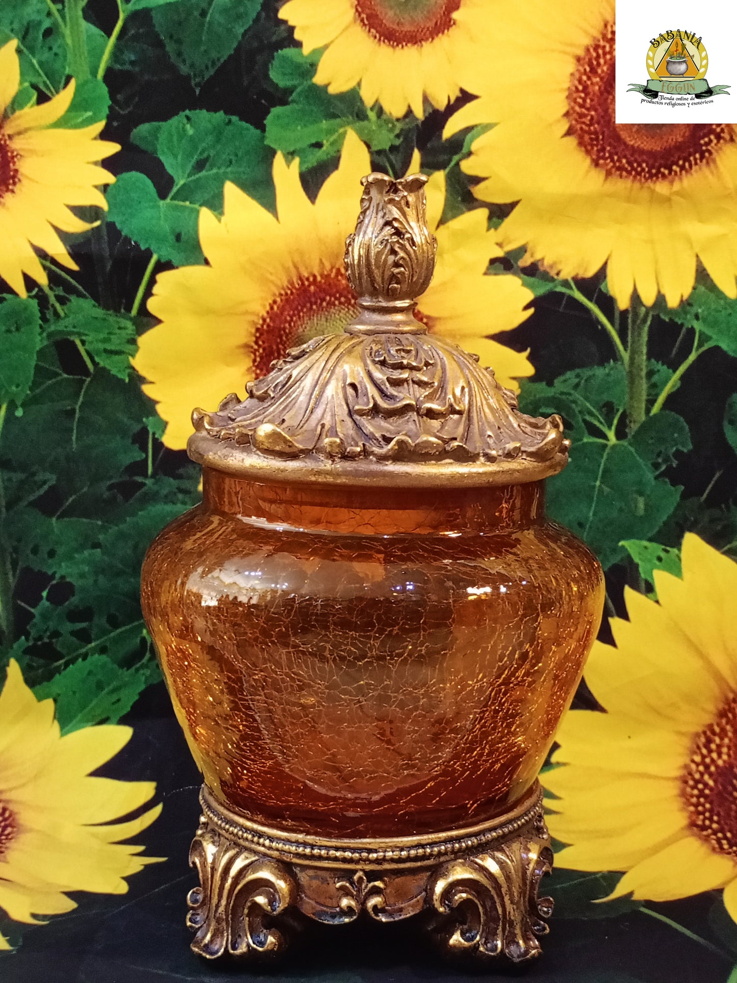 SOPERA REDONDA BASE DORADA 27 CM