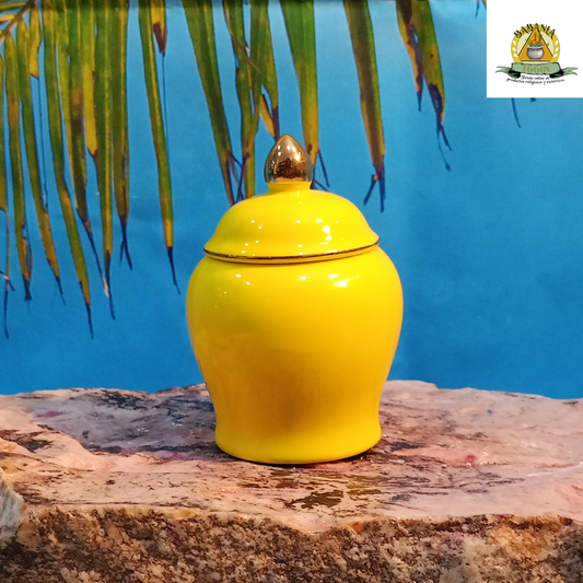 IBEYIS POTICHE AMARILLO pequeño ( 6.5 x 4.5).