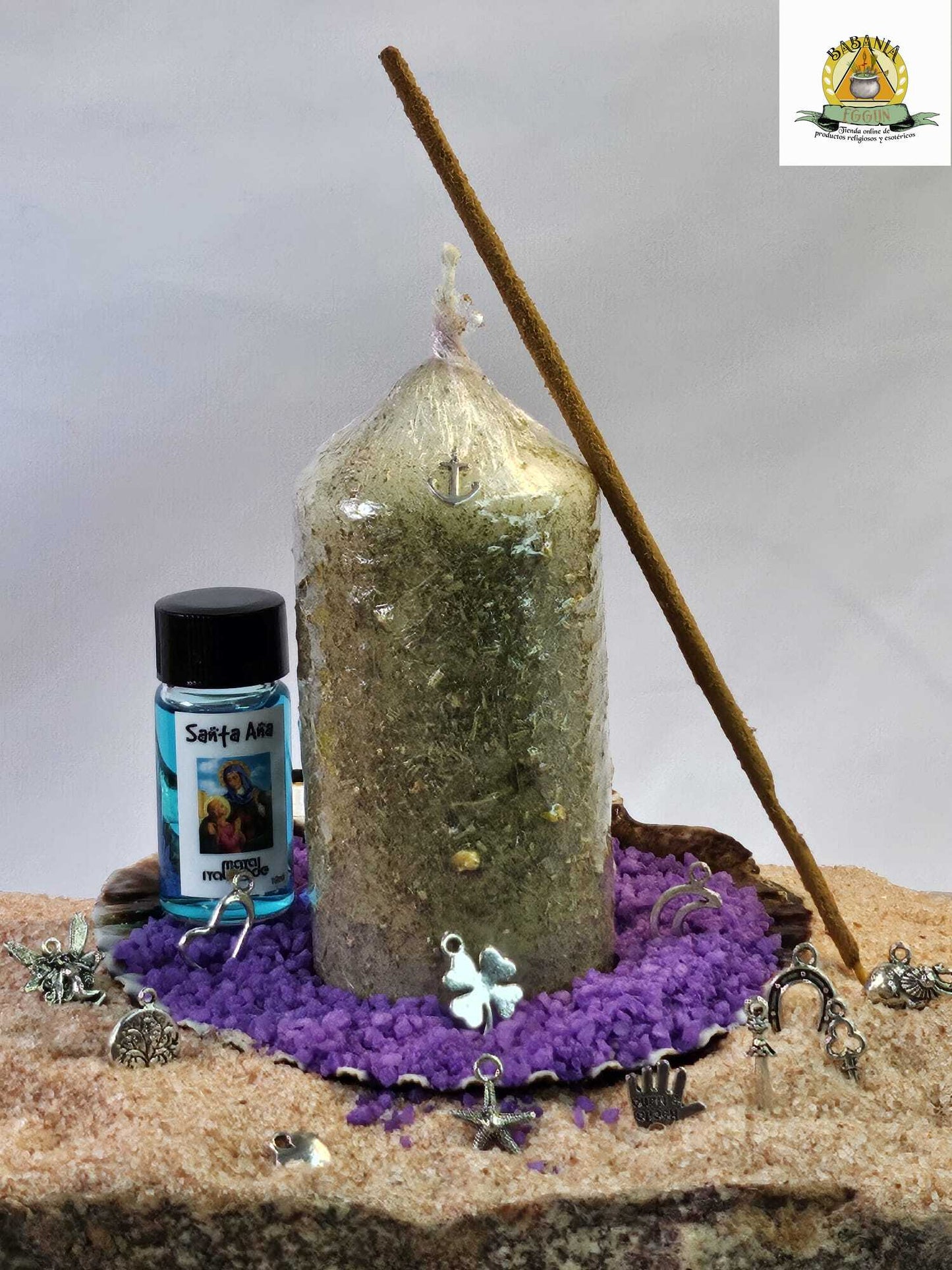 VELA BLANCA parafina 48 X 100MM ritualizada a mano SANTA ANA