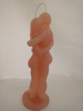 CANDELA COPPIA INTRECCIATA ROSA 20 cm