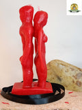 CANDELA SEPARAZIONE COPPIA UOMO-DONNA 14cm (rossa)