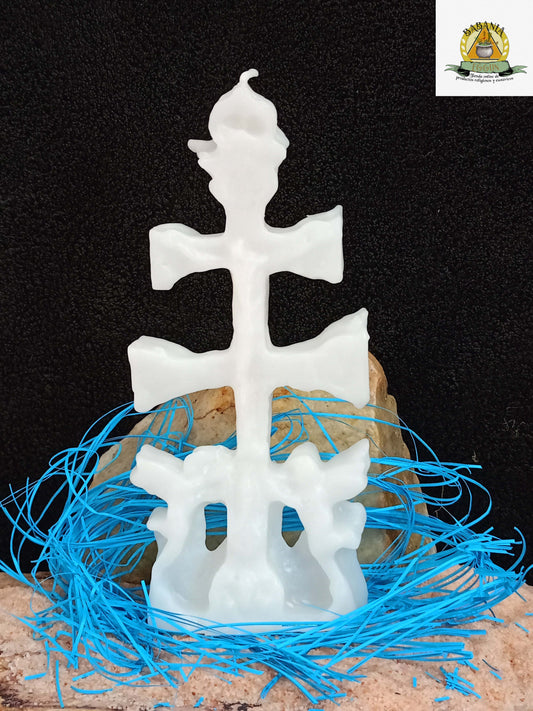 VELA CRUZ DE CARAVACA 17CM BLANCA