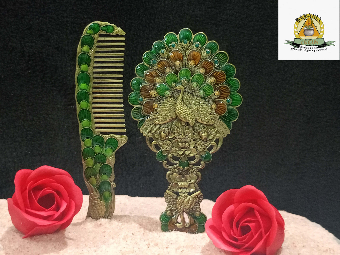 ESPEJO Y PEINE OSHUN(14,cm aprox.)