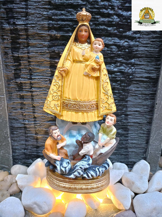 ESTATUA CARIDAD DEL COBRE AMARILLA 13 CM