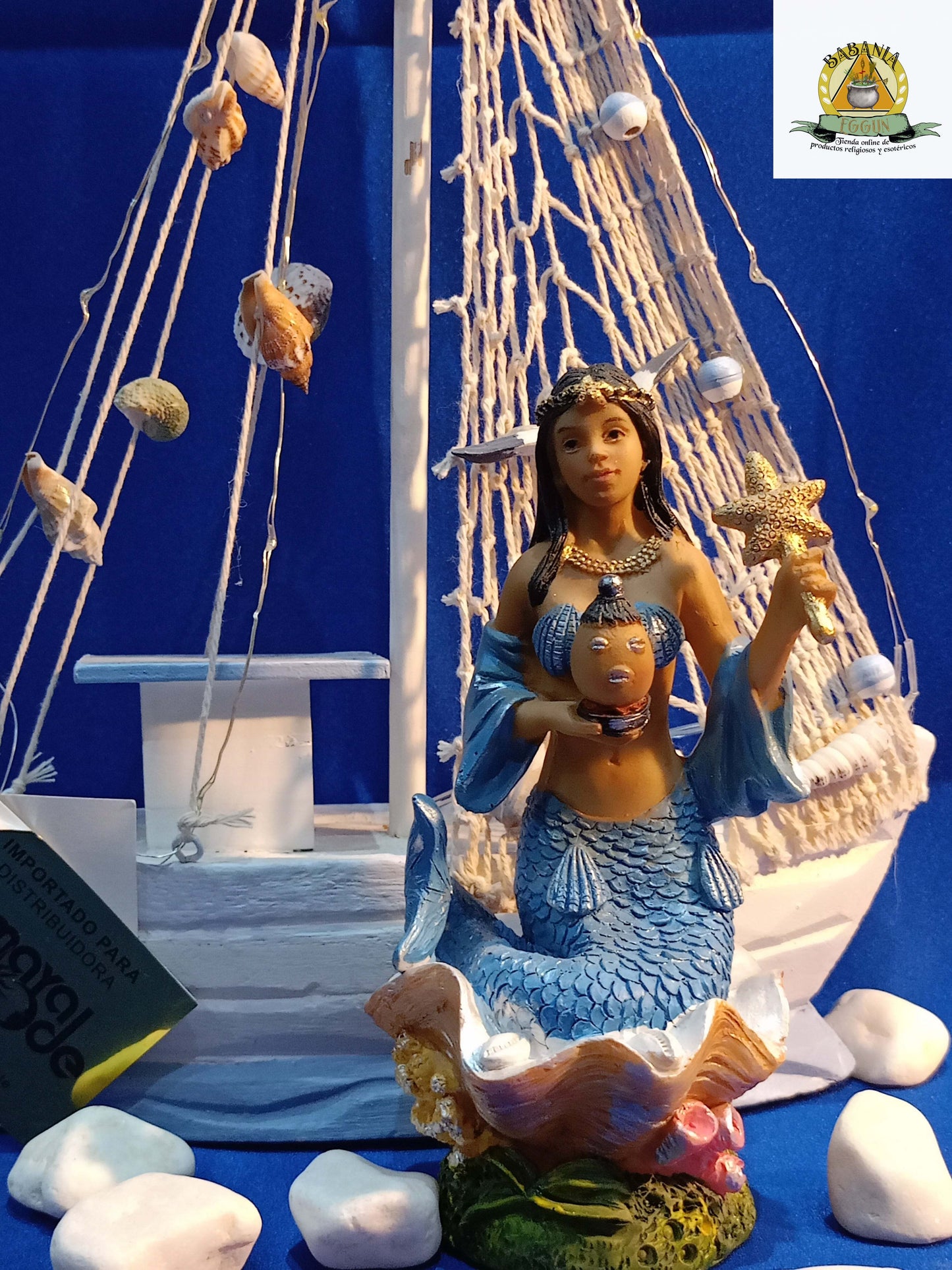 ESTATUA YEMAYA CON ESTRELLA 20 CM