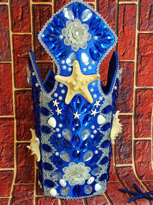 CORONA DECORADA YEMAYA  MAYELEWO GRANDE  (personaliza)