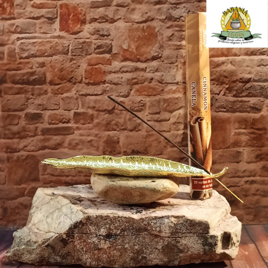 QUEMADOR DE INCIENSO 22CM DORADO